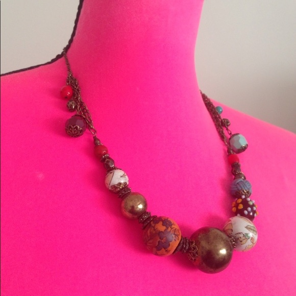 Beaded (bohemian) necklace - Picture 2 of 5